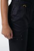 CLINIC WASH Pantalon Femme - Ceinture en maille noir