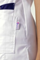 CLINIC STRETCH Tunique Femme - Boutonnée blanc/vert pomme