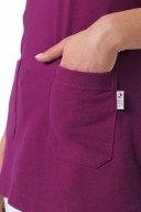 T-shirt long Femme en Piqué - Avec col turquoise