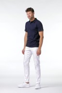 Stretch Shirt Herren - Polokragen pflaume/dunkelgrau melange