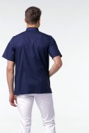 Stretch Kasack Herren - durchgeknöpft navy